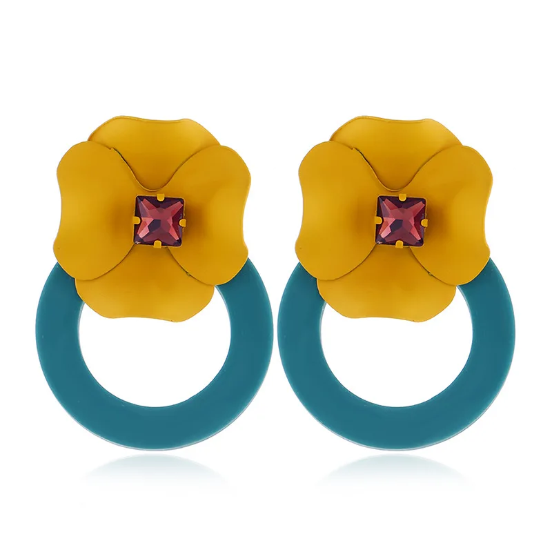 

New Bohemian Earrings Korean Simple Fashion Personality Yellow Flower Earrings Women Fashion Retro Punk Earrings Wedding Jewelry