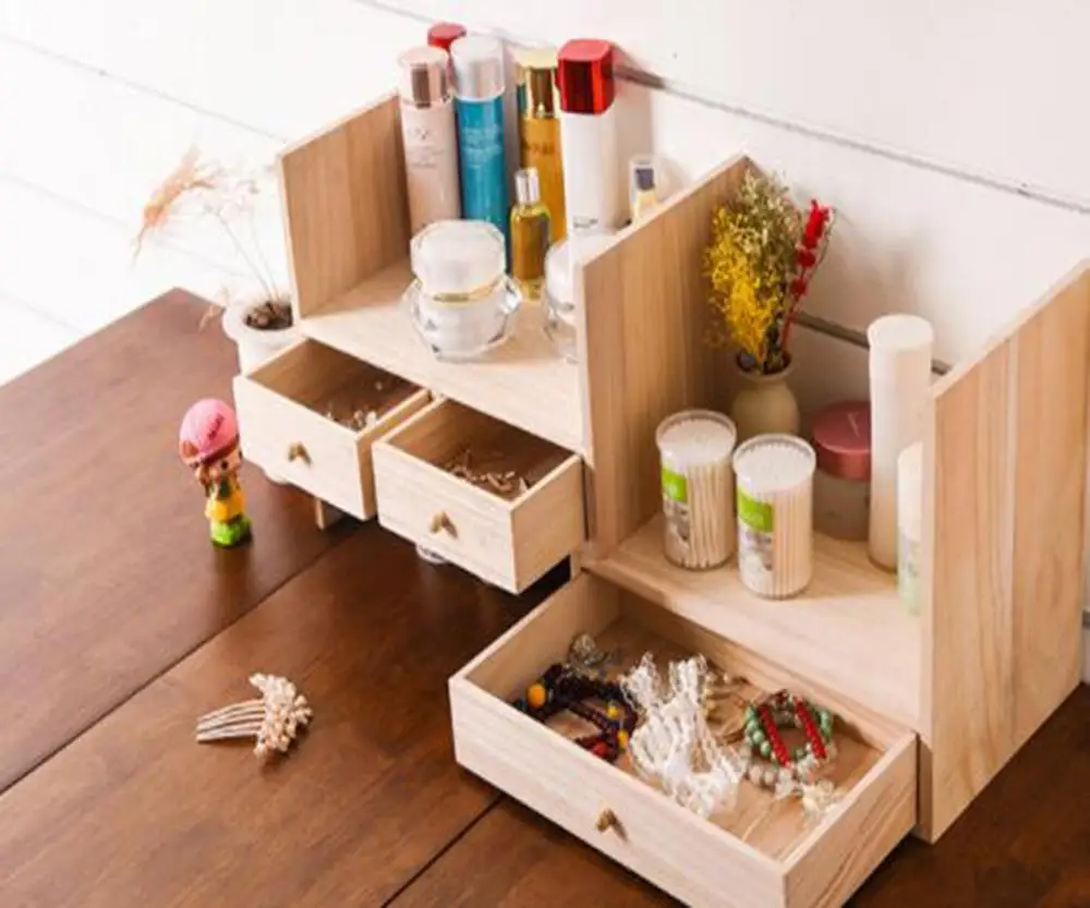 Простая настольная рама из массива дерева Студенческая и детская книжная полка