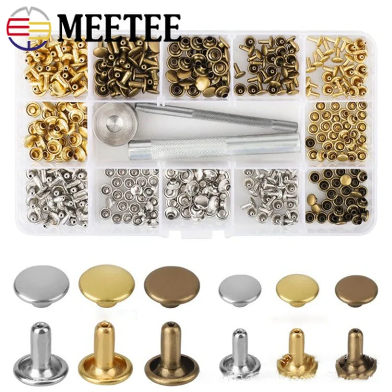 Meetee 6/8 мм 180 наборов двухсторонние заклепки с кнопками + инструмент для установки