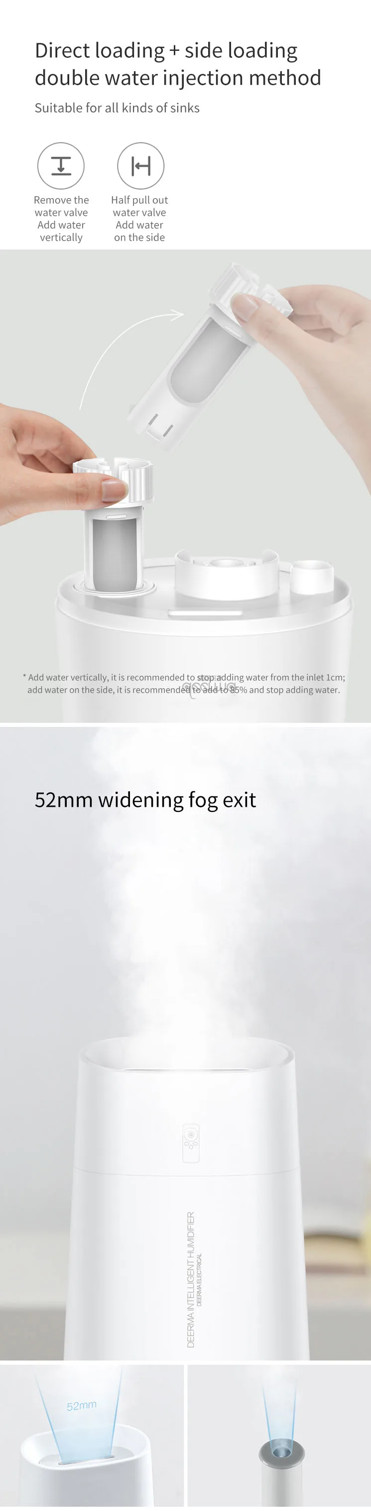 XIAOMI Deerma DEM-LD220 увлажнитель воздуха с пультом дистанционного управления 4L с сенсорным экраном, стоящий увлажнитель воздуха 12 H, регулируемый увлажнитель воздуха