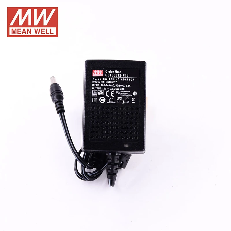 Стандартный настенный адаптер Meanwell 12 В 3 А 36 Вт уровня VI MEAN WELL импульсный источник