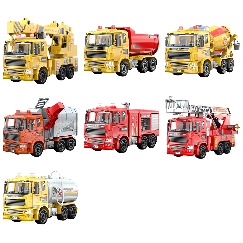

Assembled Toy Construction Vehicles for Kids Friction Powered Mini 1/16 Scale Truck Educational Playset Model