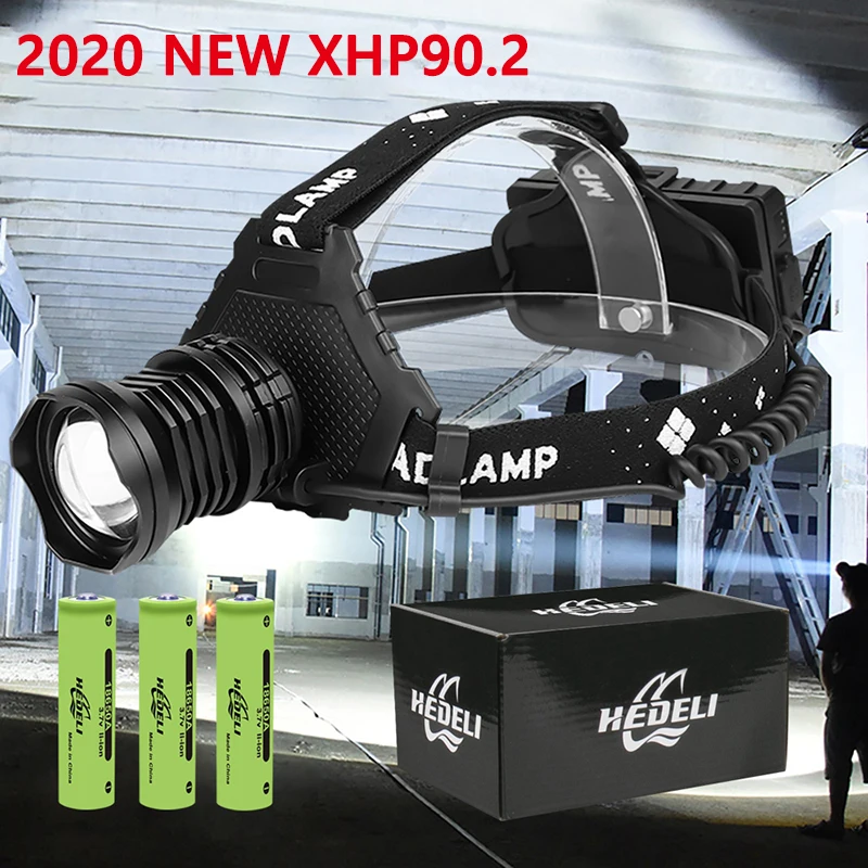 

Налобный фонарь XHP90.2, светодиодный головсветильник фонарь высокой мощности 2020, 42 Вт, зарядка через USB, рабочий светильник для кемпинга, XHP50, ...
