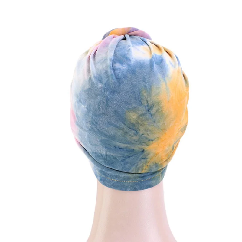 

Popular tie dyeing and whirlpool flower cap headtie