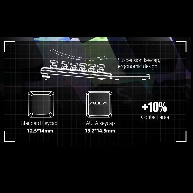 

AULA L2098 Gamer Mechanical Keyboard RGB Keyboard 108 keycaps Wired Anti-ghosting Crystal Backlit Laptop Desktop Keyboard