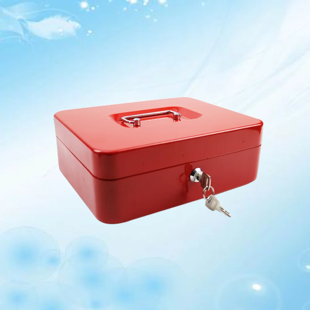 

Anti-theft Portable Cash Box Durable Money Holder Household Cashier Storage Case With 2pcs Keys (Red Size XS)