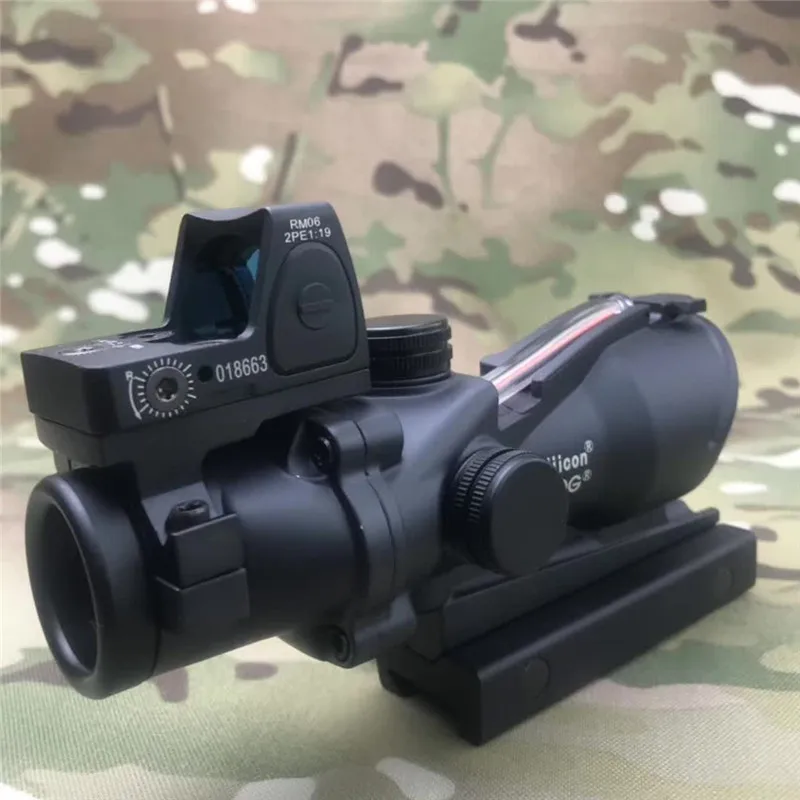 ACOG 4X32 оптика из настоящего Волокна Красная точка с подсветкой Стекло травление