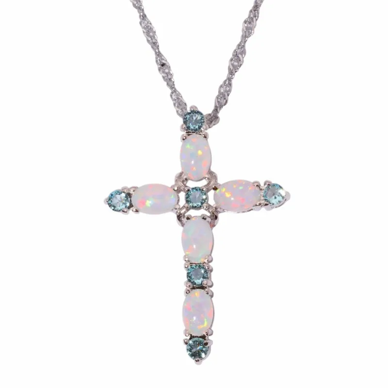 Женское ожерелье с подвеской-крестом Opals фиолетовым цирконием Ожерелье-чокер
