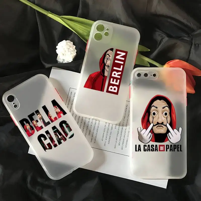 

La Casa De Papel Money Heist Tees TV show Phone Case matte transparent For iphone 7 8 11 12 plus mini x xs xr pro max cover