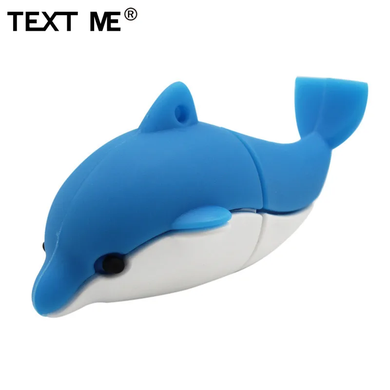 USB флеш накопитель TEXT ME в виде мультяшного животного Дельфина 2 0 4 ГБ 8 16 32 64 ГБ|USB