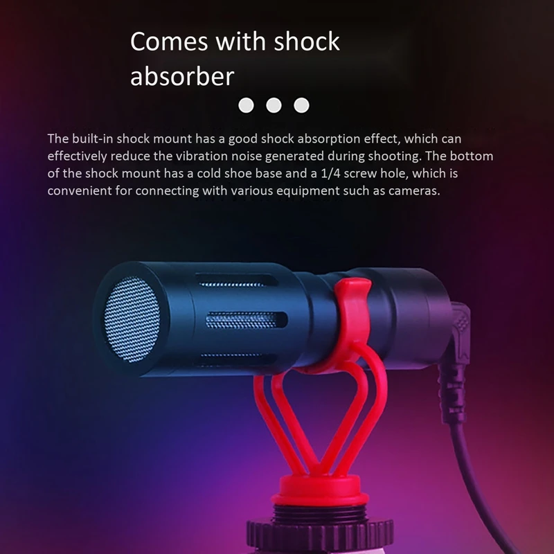 

ADAI Microphone,Mobile Phone Slr Camera Universal Windproof Microphone for Live Broadcast Anti-Shake Recording