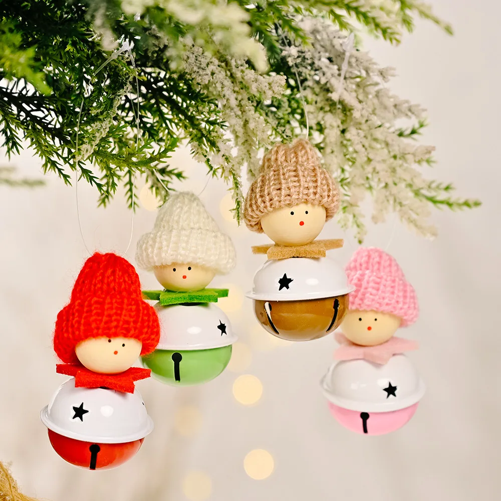 

Metal Jingle Bells Christmas Decoration Pendants DIY Cartoon Doll Bells Crafts Kids Cute Gift Size 7*4 Cm Home Decoration
