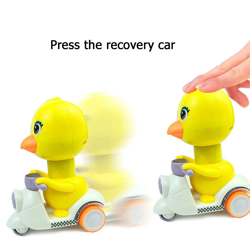 

Cute Cartoon Little Duck/Chicken Model Durable Classic Texture Creative Design Press Pull Travel Back Car Children Toys