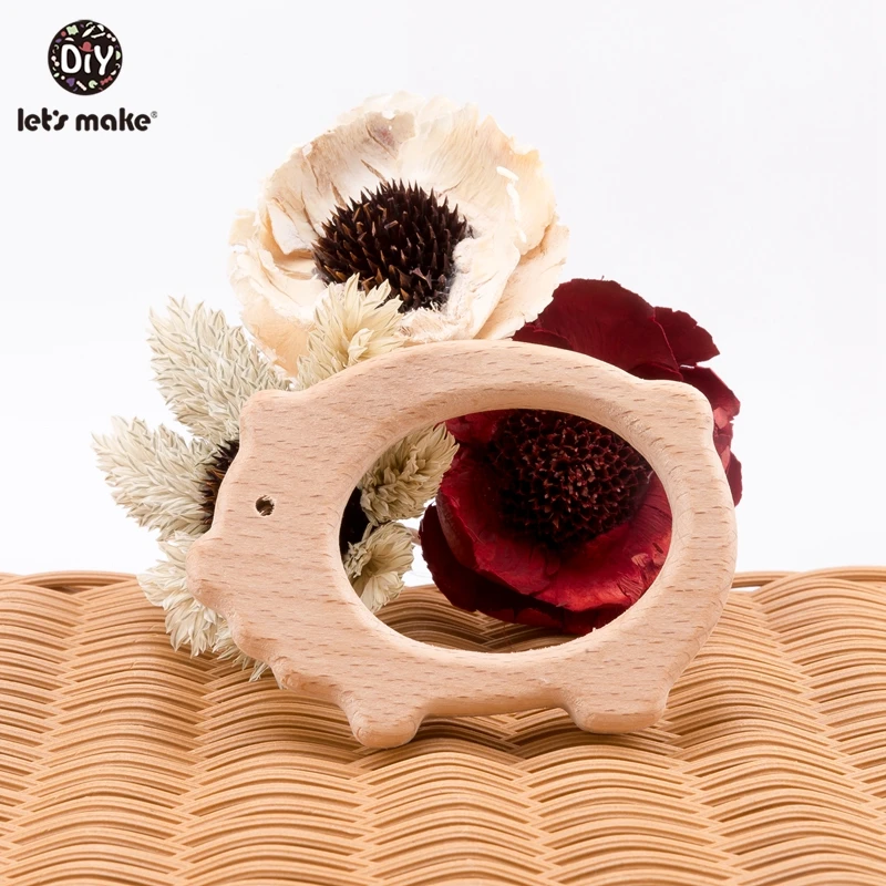 

Let'S Make 50Pcs Baby Wooden Teether Pig For Newborn Gift Beech Wood Baby Teether Toys Wooden Toy Crafts for Kids Teether Toys