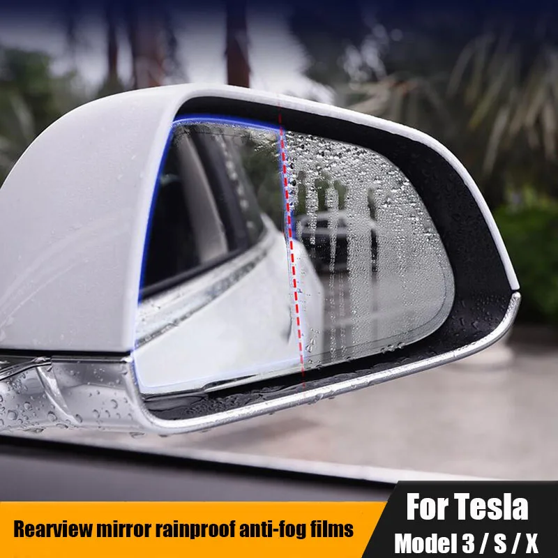 

2 шт задние фары мощностью зеркальная защитная пленка для Tesla модель 3 X втулок против противотуманная пленка зеркало заднего вида непромока...