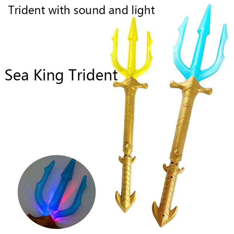 

Фильм супергерой Аквамен трезубец игрушка Артур Карри Орин оружие светильник вой меч загорается светодиодная мигающая палочка для мальчик...