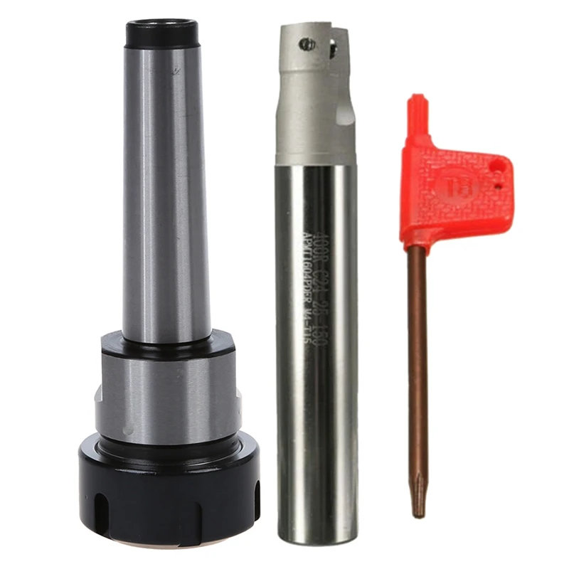 

HLZS-MT3 M12 Taper Collet Chuck Holder Milling Lathe Straight Tool With BAP 400R C25-25-150-2F Indexable Milling Cutter Tool