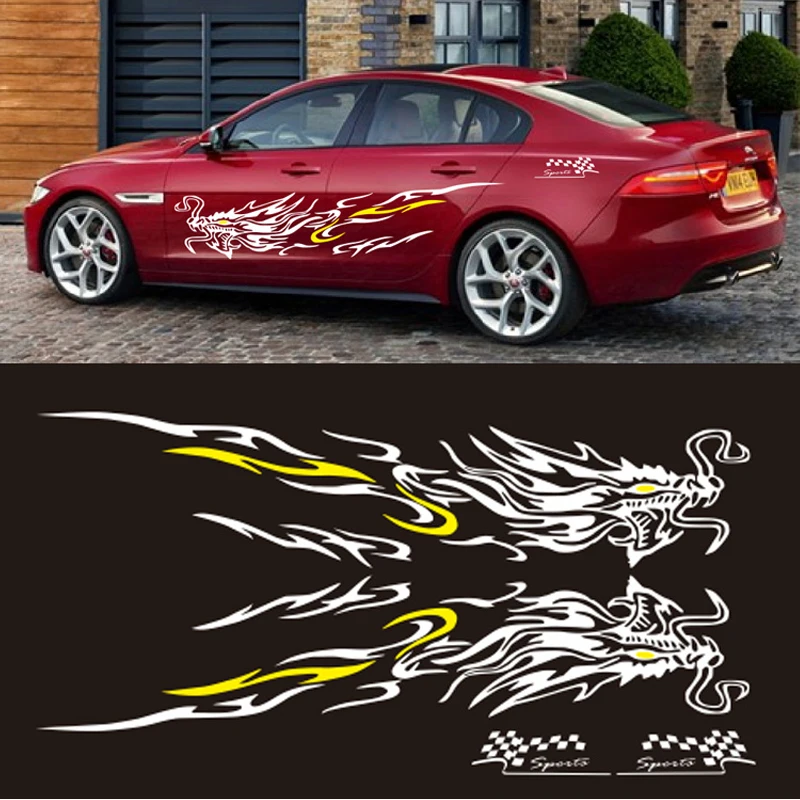 Автомобильный Стайлинг Дракон пламя наклейки в форме пламени Авто кузова