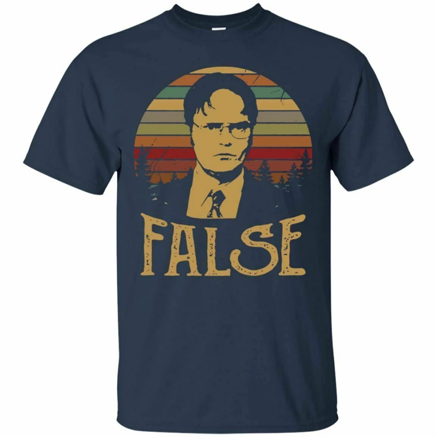 Офис ТВ серия Dwight Schrute ложная винтажная G200 темно синяя хлопковая футболка для