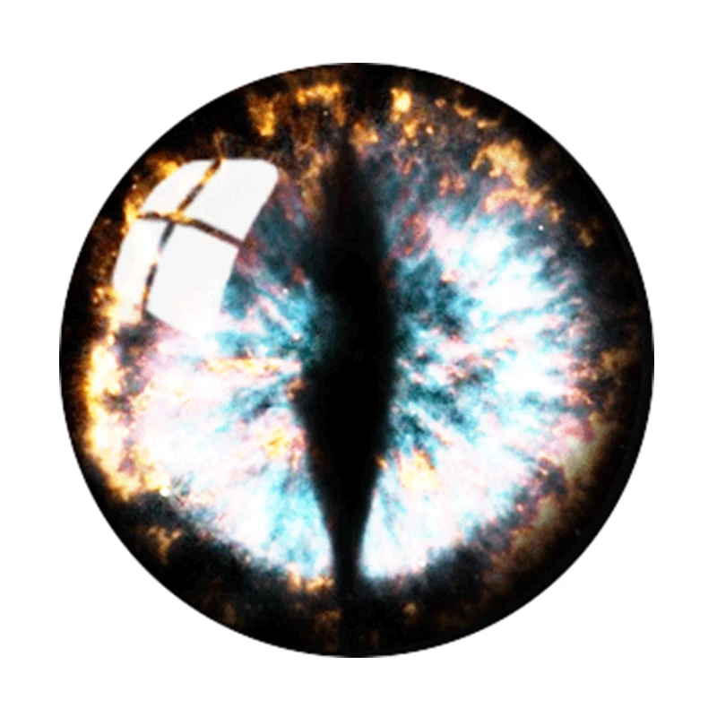 10-30pcs 10mm-30mm Round Handmade Dragon Cat Eyes Photo Glass Cabochons Base Setting Jewelry Charms Accessory No.1009