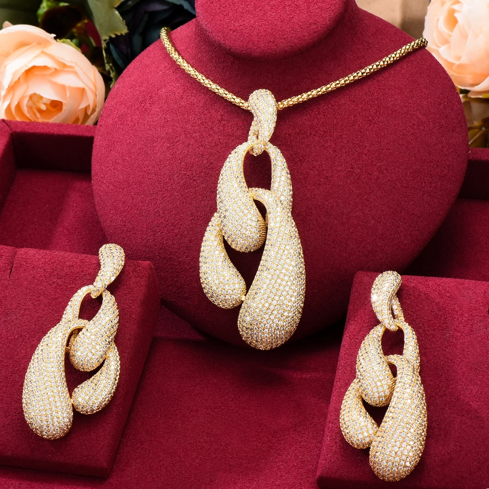 

Missvikki Роскошный Бриллиантовый большой кулон серьги ожерелье ювелирные изделия супер CZ для благородных женщин свадебный лучший подарок