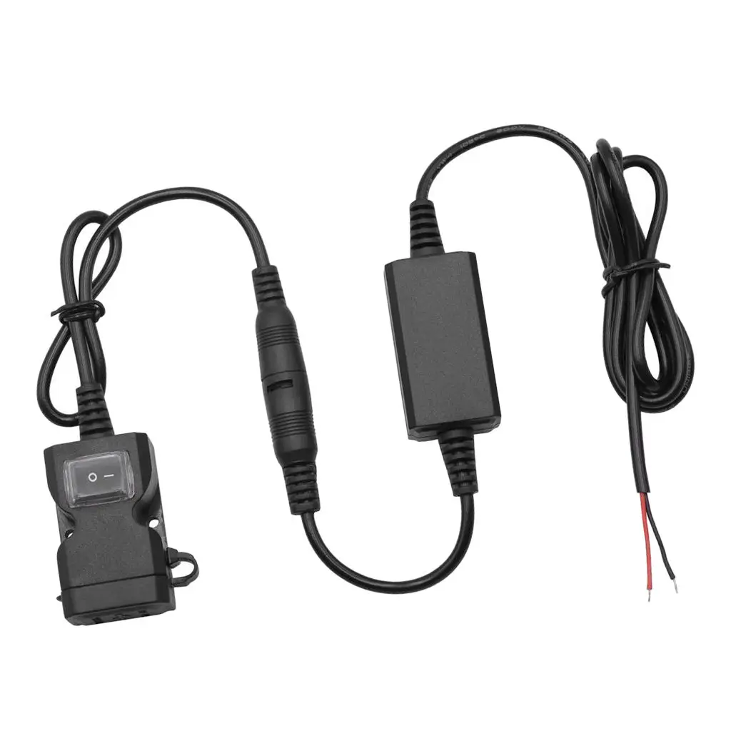 

Motorcycle Handlebar Dual USB Charger Port Socket With Switch Waterproof