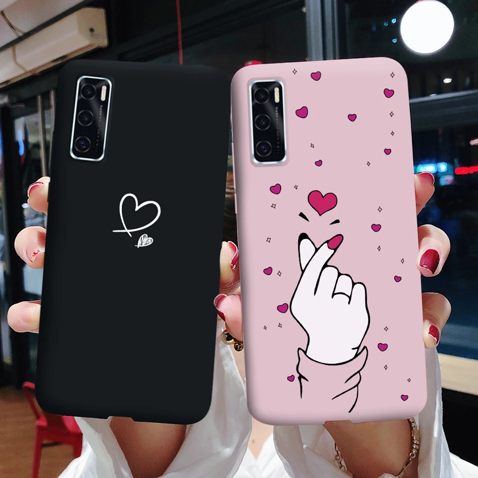 Чехол для Vivo V20 SE чехол с любовным сердцем бампер Мягкая силиконовая задняя