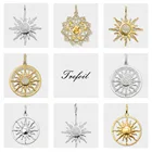 Кулоны с фианитами и подвеска в виде солнца, брендовые ювелирные изделия 2021 пробы из стерлингового серебра 925 пробы, модный подарок для женщин, мужчин, мальчиков и девочек