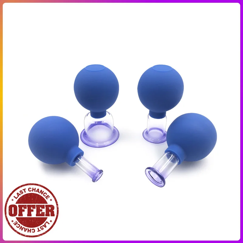 

4pcs Rubber Massage Vacuum Cupping Cups Set Body Anti Cellulite Massage Chinese Therapy Face Cupping Set Cans For Massgae