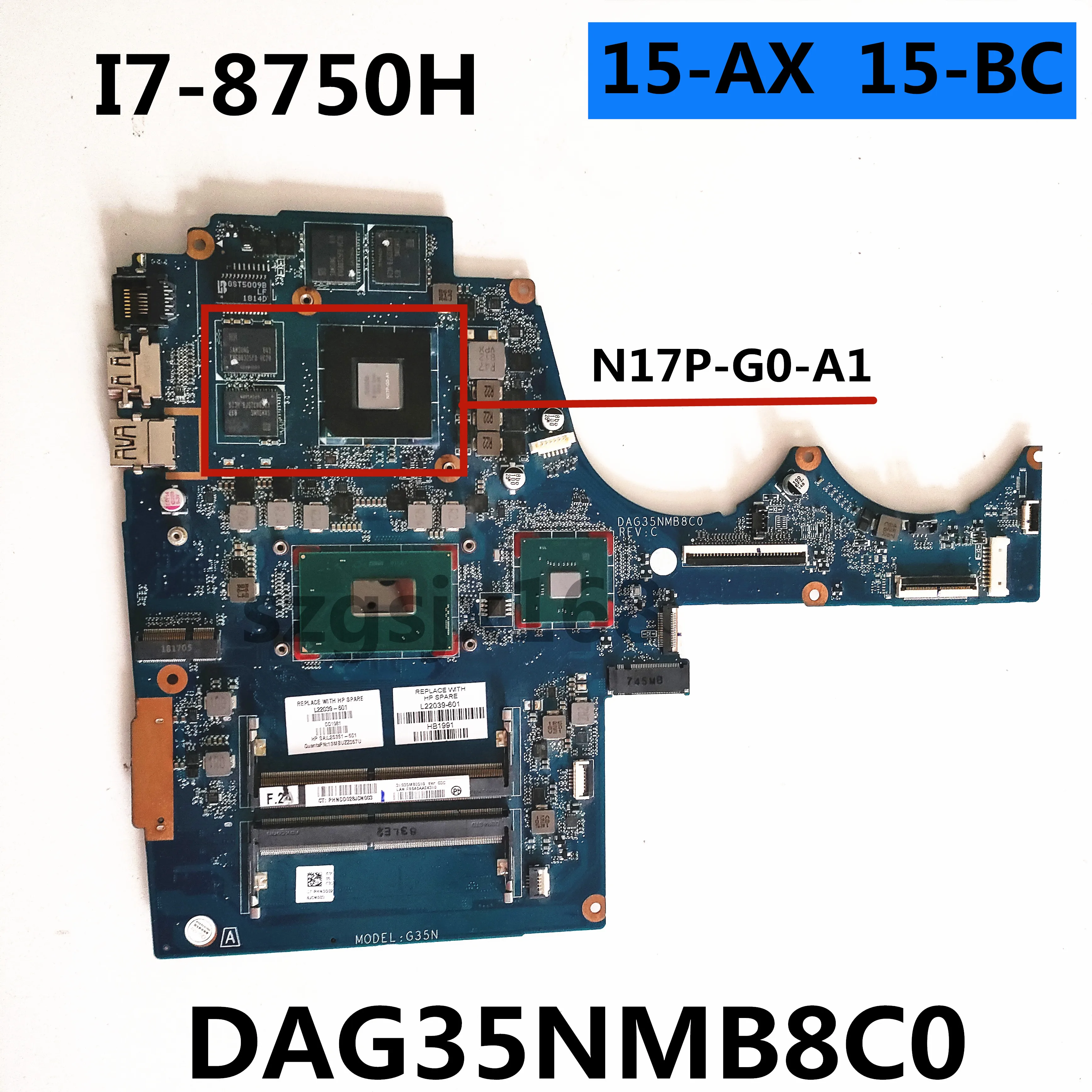 

Материнская плата для ноутбука HP 15-AX 15-BC, модель GTX1050 DAG35NMB8C0
