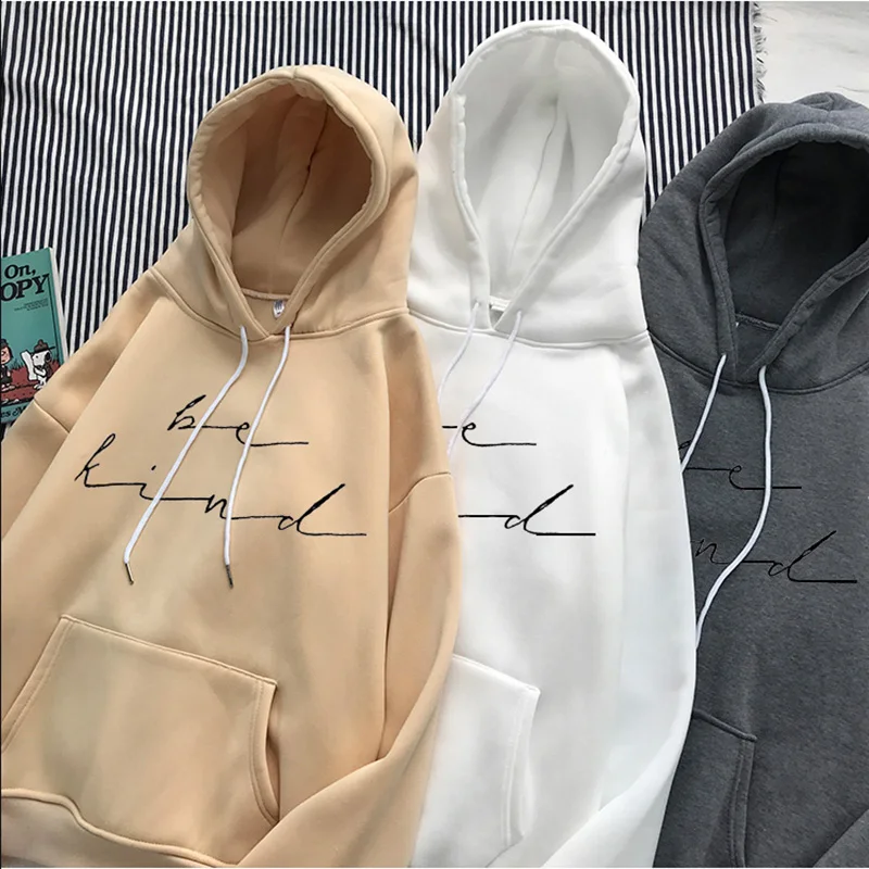 Женские толстовки с капюшоном простые универсальные пуловеры оверсайз для