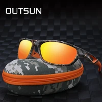 outsun men women polarized sunglasses camo sports fishing eyewear tr90 light weight safe protection goggles oculos de sol