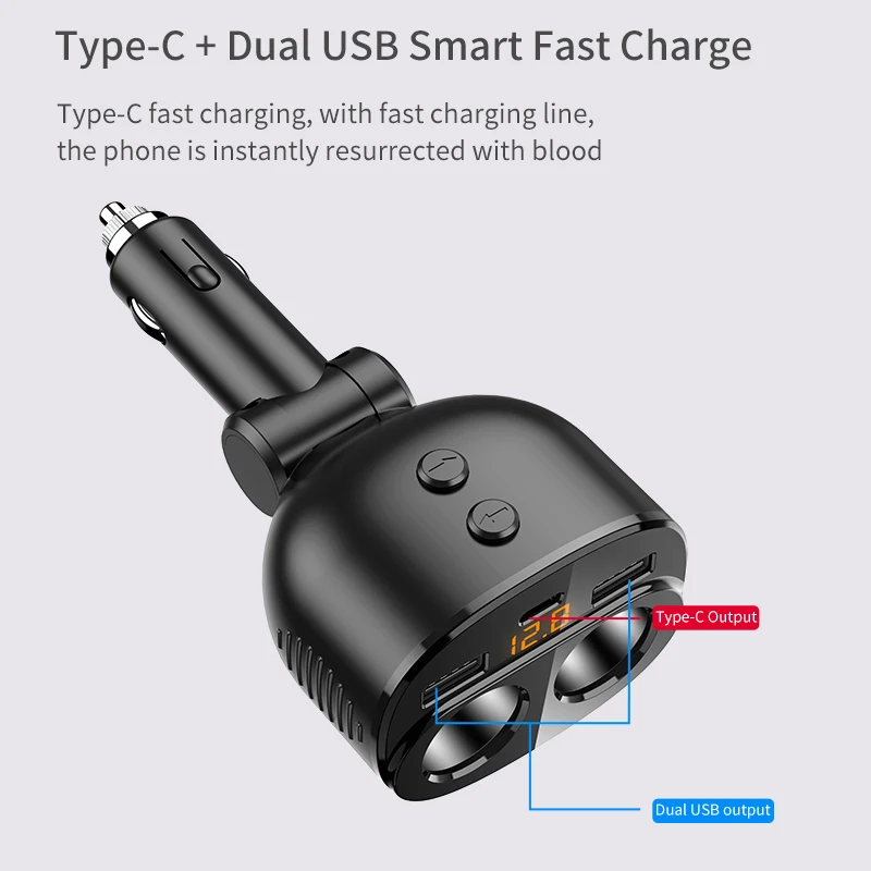 Автомобильное зарядное устройство с 2 USB портами 3 1 А прикуриватель двумя