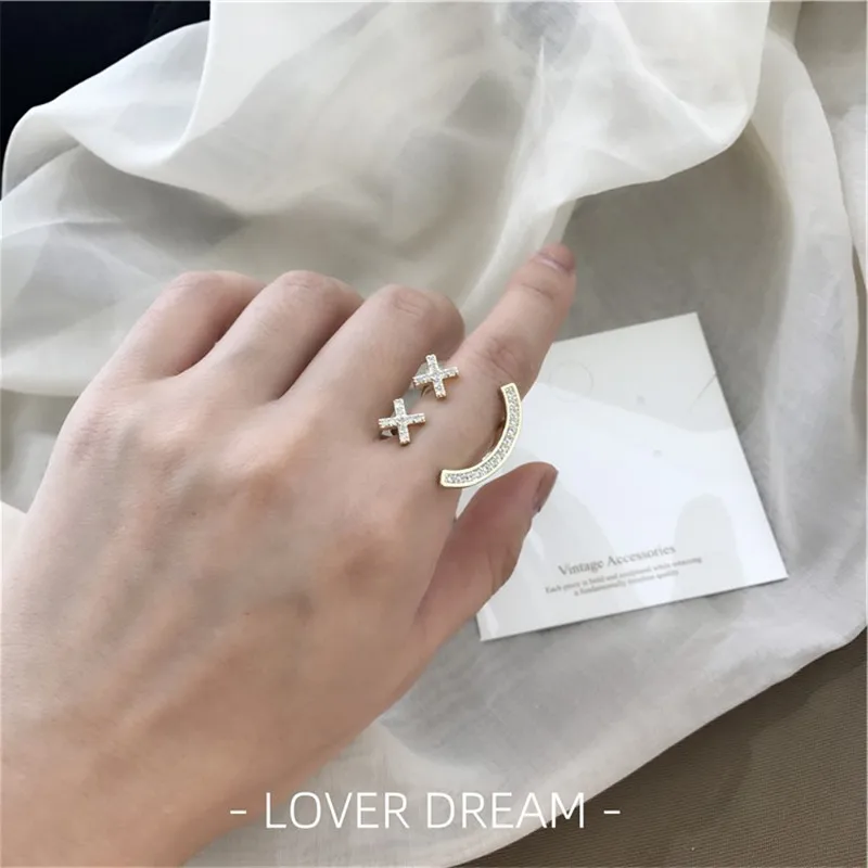 FFLACELL 2020 в Корейском стиле Простые из метала золотого цвета со смайликом Стразы