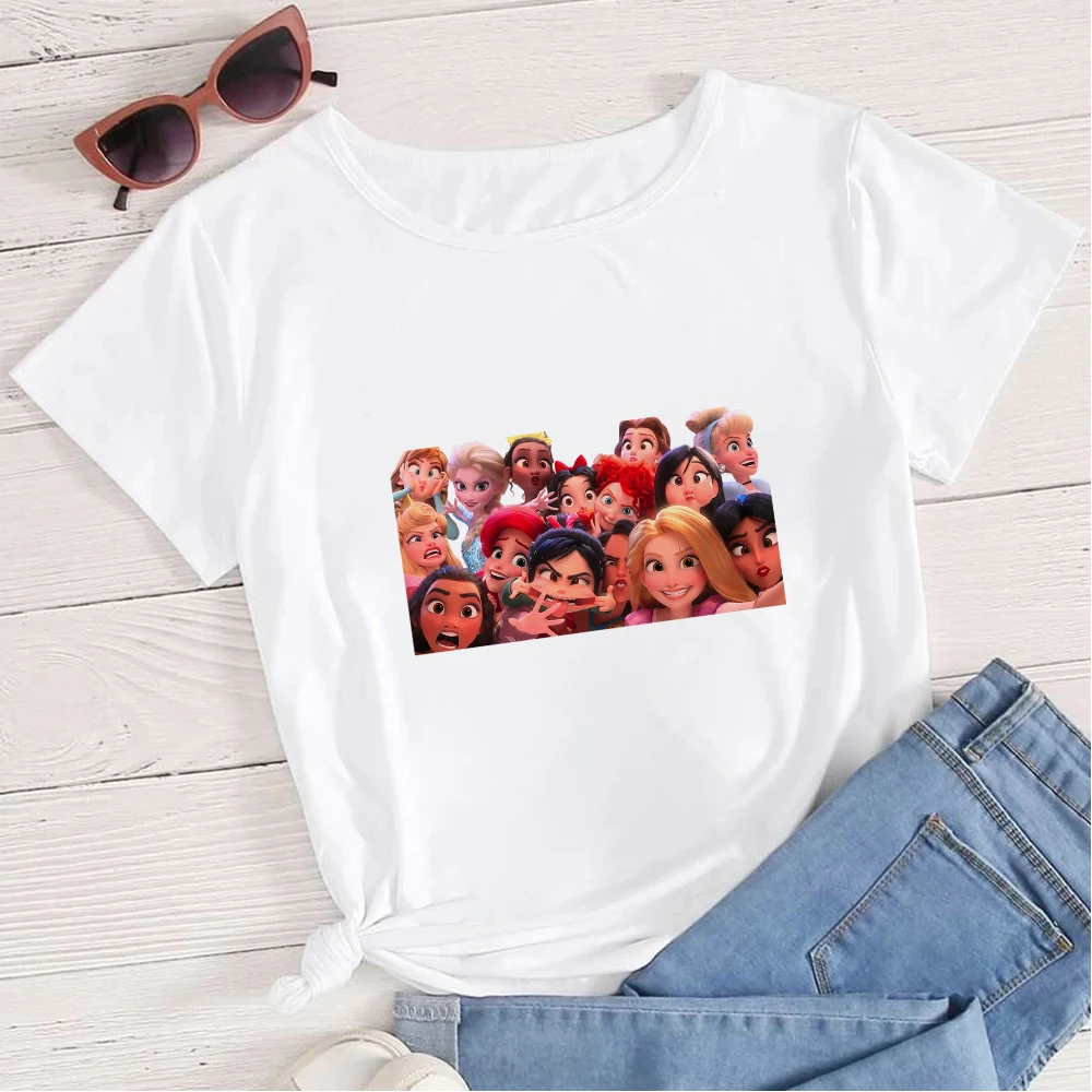 

Disney Cartoon T shirt Women Funny Exquisite Versatile T-shirts Women Magical Moana Princess Printed Breathable Tshirt Trendy