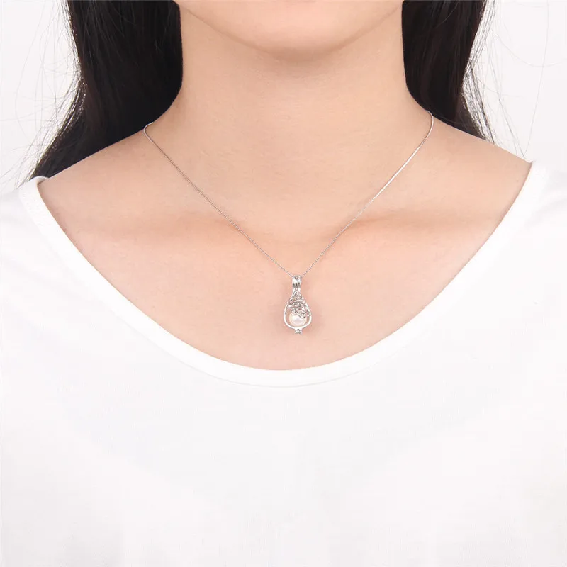 CLUCI 3 шт капли воды серебро 925 клетка кулон очаровательный женское ювелирное