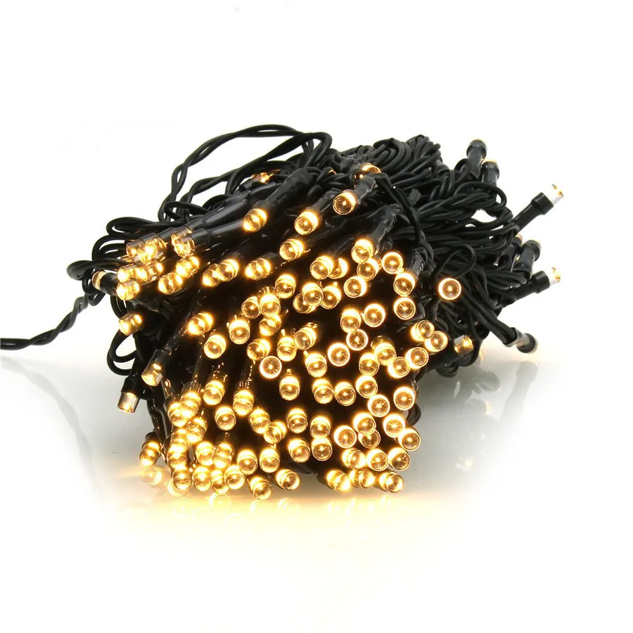 Solar 20M 30M 50M 500 Leds Christmas String Light Black Wire Waterproof Hanging Decoration &amp Remote Controller for Garden Roofs | Лампы и