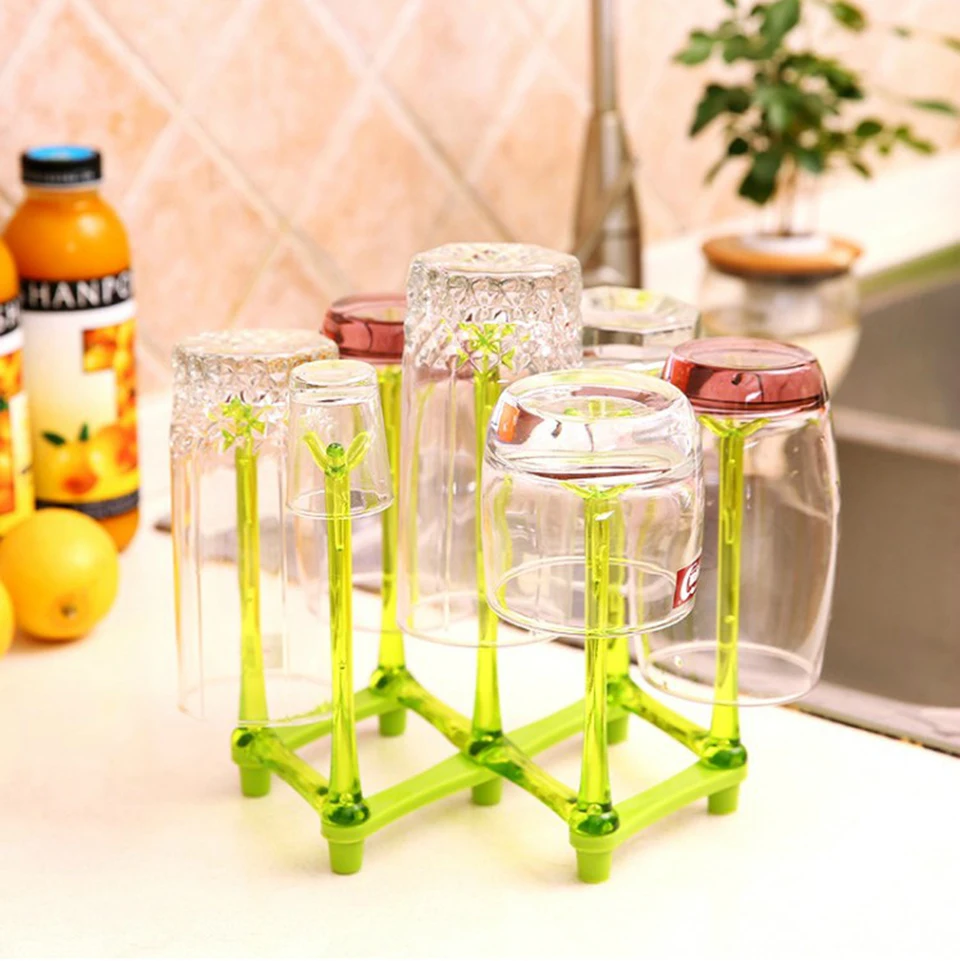 

Glass Bottle Rack Hanging Baby Cup Holder Bar Goblet Stemware Storage Racks Shelf Hanger Kitchen Organizer