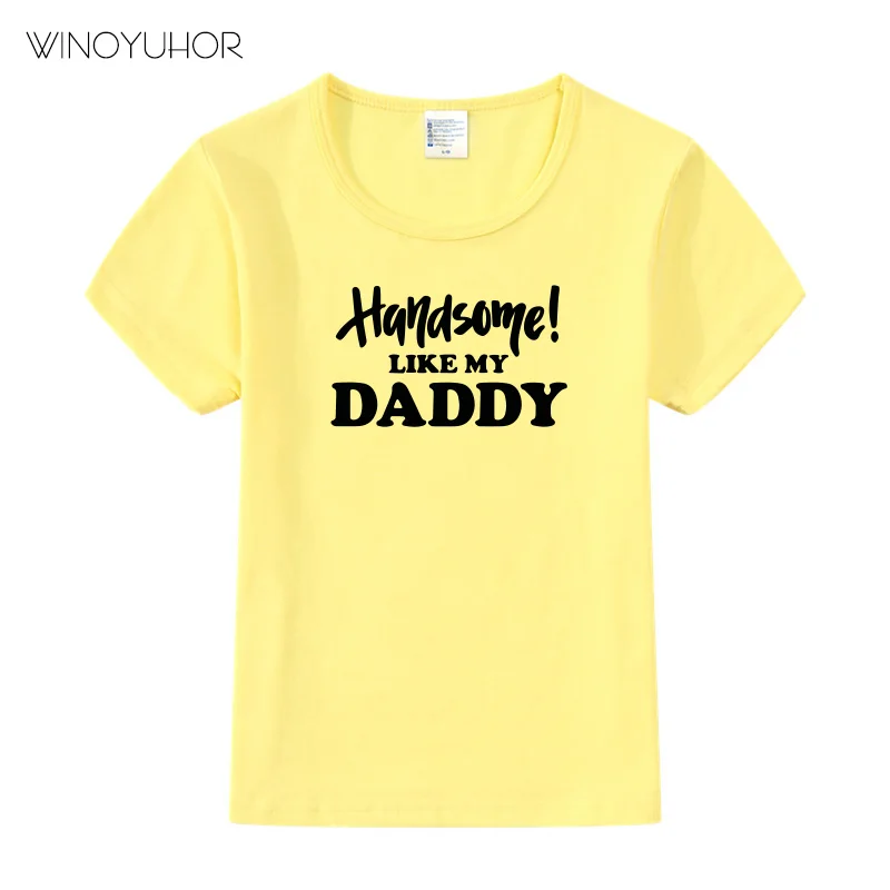 Забавная детская футболка красивая как мой папа с буквенным принтом для