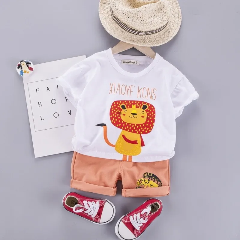 Комплект летней одежды для мальчиков и девочек одежда новорожденных топы