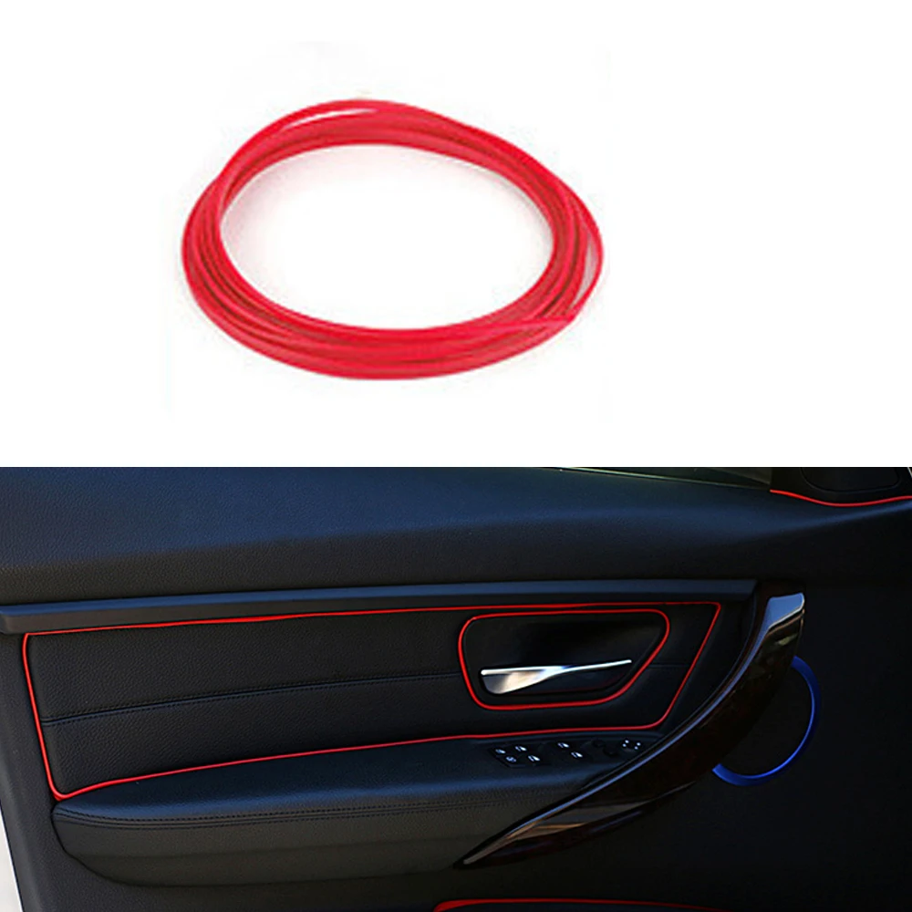 

1 Roll 5M Red Line Car Auto Van Interior Decor Point Edge Gap Door Panel Accessories Molding Car Interior Universal Tool
