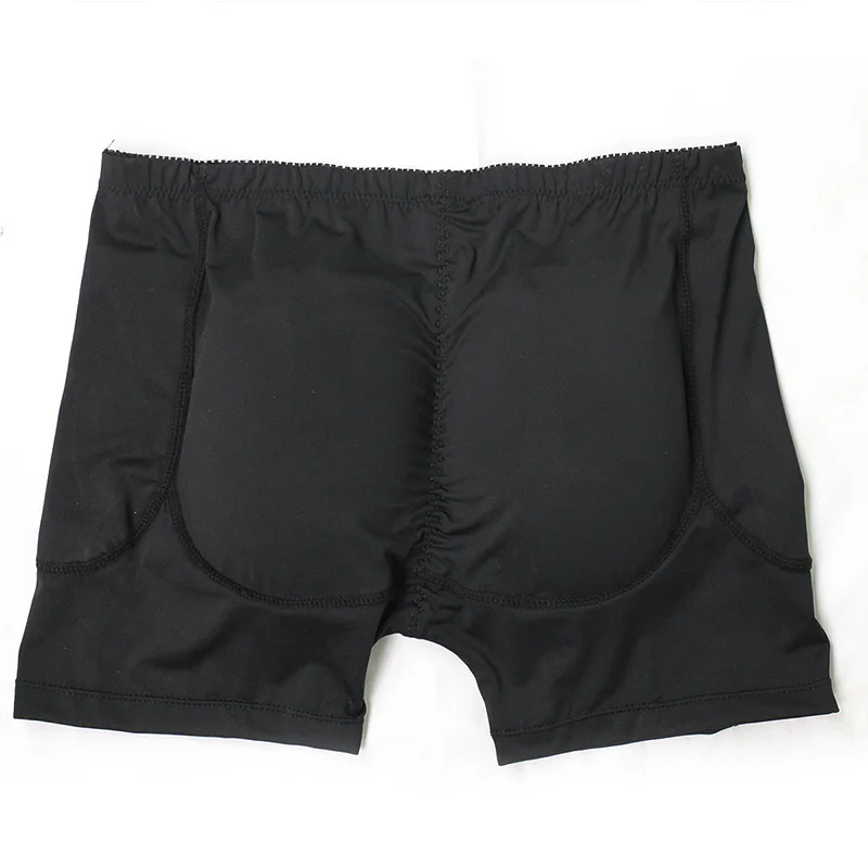 Men Padded Control Boxers Plus Size Underwear Butt Lifter Shapewear Hip Pads Underpants Fake Buttock Shapers Nude Black