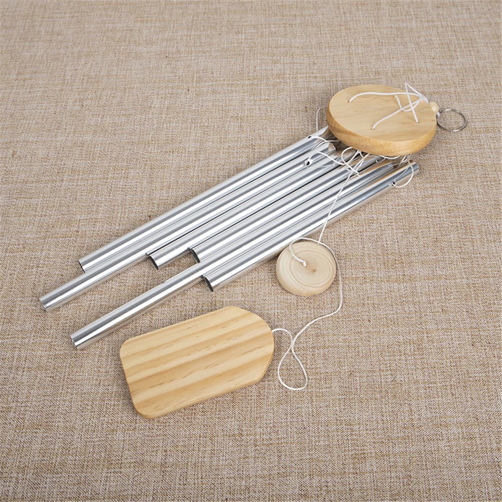 

Pine Wood Metal Small 6-Tubes Wind Chime Nordic Pastoral Aluminum Tube Balcony Hanging Door Decoration Gift Wall Pendants