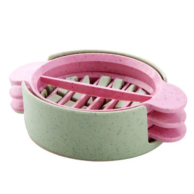 Wheat Straw Egg Cutter Split Device Food Divider Slicer Egg Slicer Extraordinary - Цвет: green