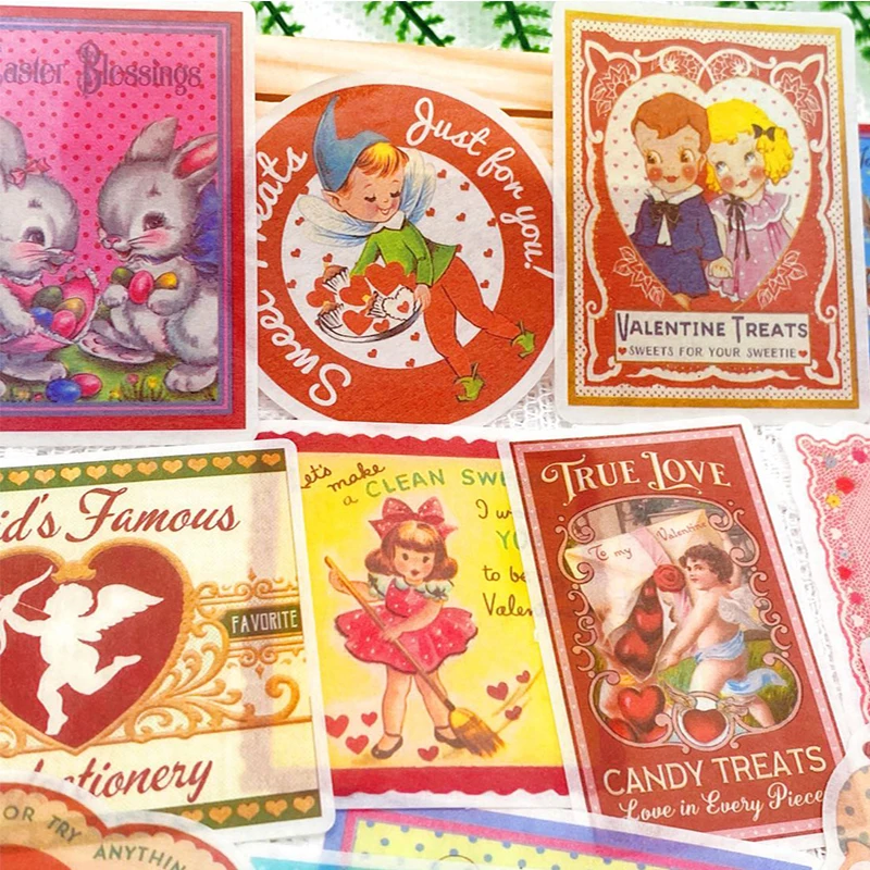 

60PCS/bag Vintage illustration sticker Cute Doll series Scrapbooking photo album diary journal happy planner Decoration