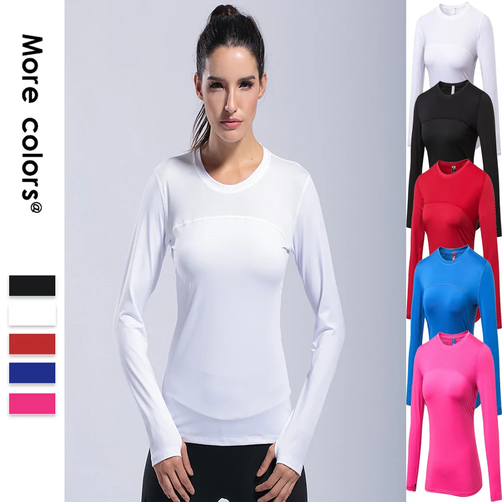 

Sports long-sleeved yoga wear Running gym women's top Outdoor mesh stitching stretch t-shirt autumn and winter quick-drying