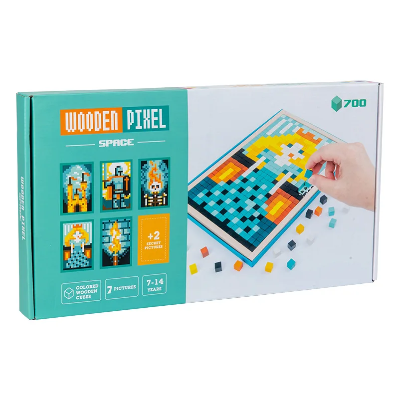 

3D Fun Mosaic Pixel Puzzle Color Blocks Early Education Cognitive Animal Traffic Wooden Tangram Toys Children's Educational Toys