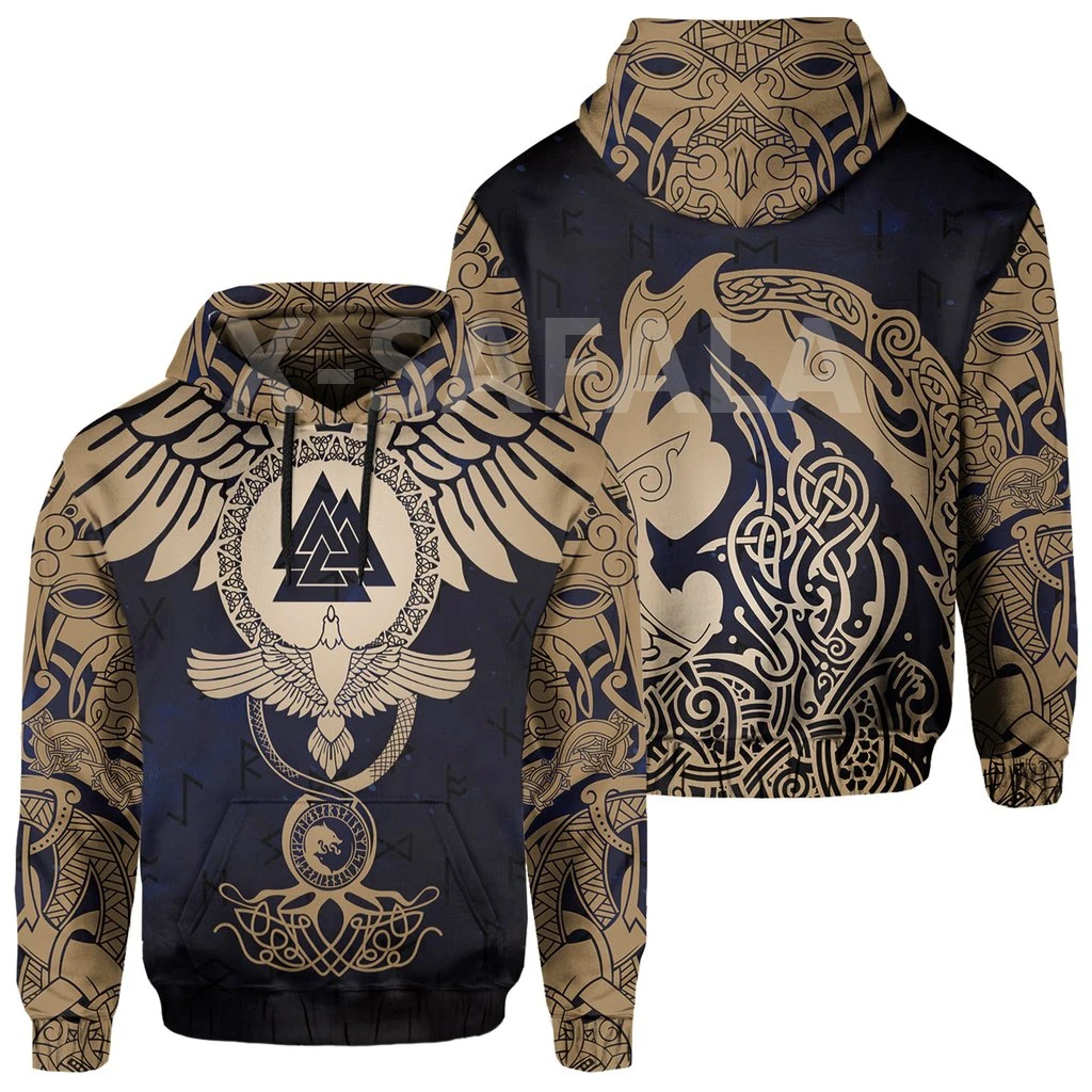 

X-Safala Raven Wolf Viking Celtic Galaxy 3D All Printed Hoodie Man Harajuku Outwear Zipper Pullover Sweatshirt Casual Jacket