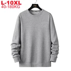 Толстовки мужские большого размера 10xl9xl8xl7xl6xl5xl, уличная одежда, свитшоты сплошного цвета, повседневные пуловеры больших размеров d, 180 кг