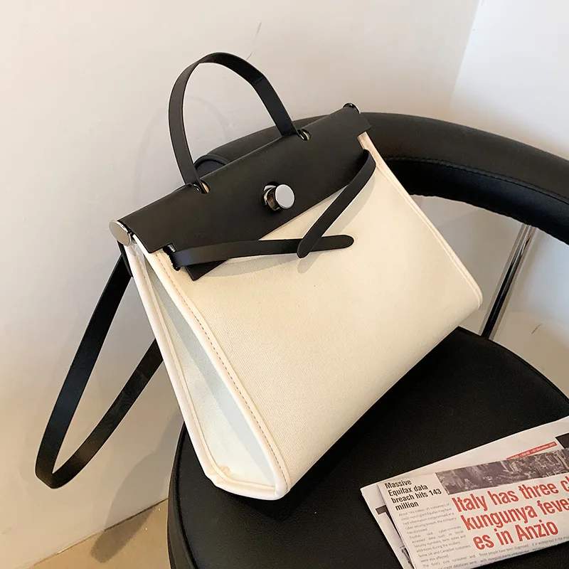

Large-capacity Portable Women's Bag Autumn 2021 Niche New Trendy Fashion Messenger Canvas Bag Texture Portable Tote Bag